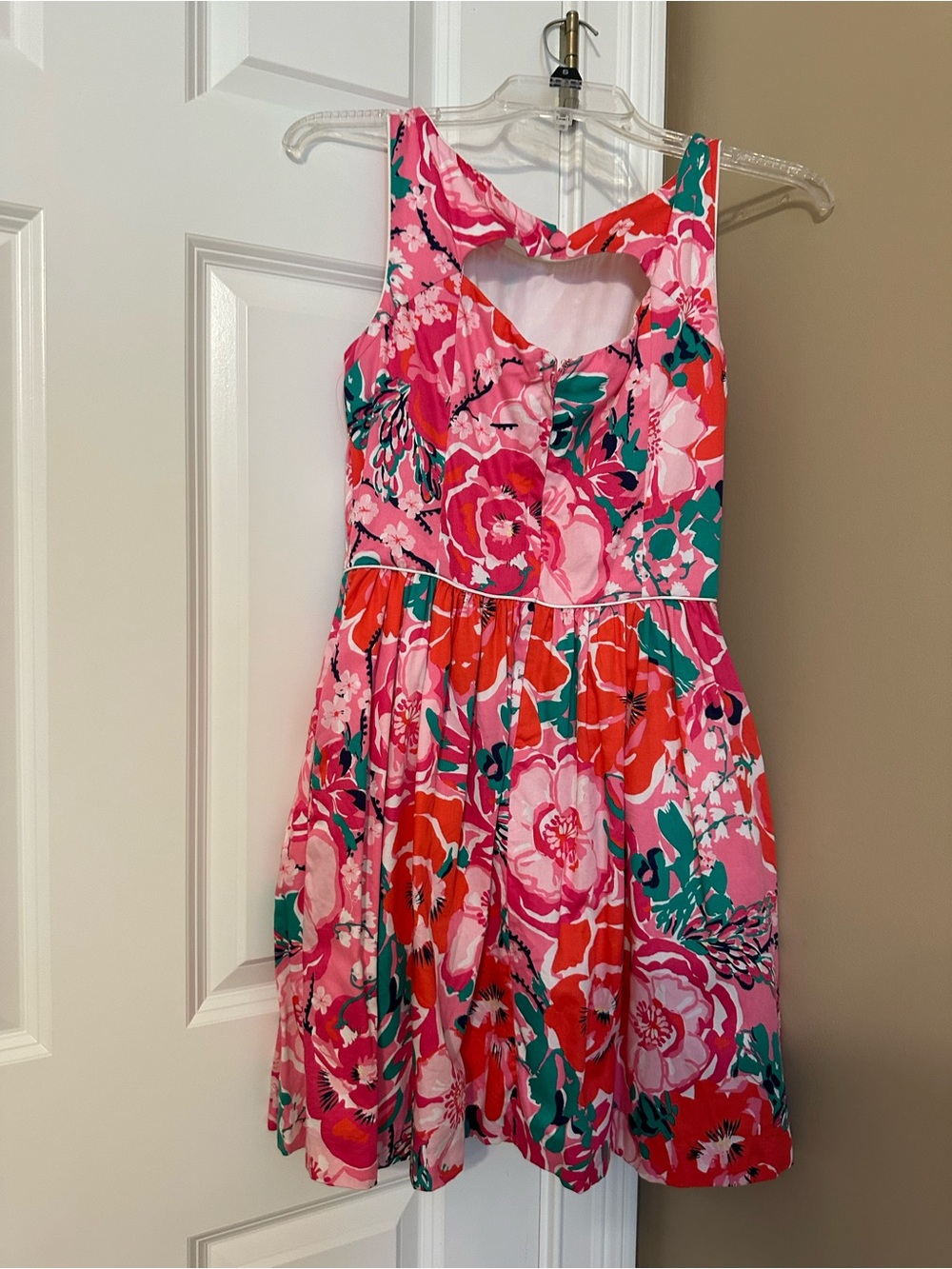 Lilly Pulitzer Pink Floral Tank Dress with Green & Red Accents - Picture 3 of 6